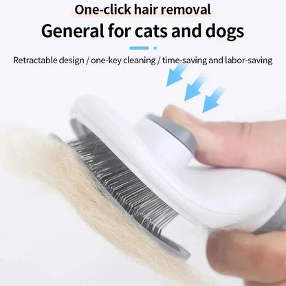 Self-Cleaning Pet Grooming Brush - Dog & Cat Hair Remover Comb for Deshedding and Dematting
