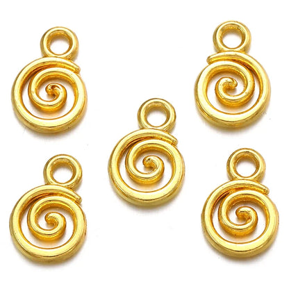40pcs Swirl Alloy Charms - 6-Color Metal Pendants for DIY Handmade Jewelry Making & Accessories