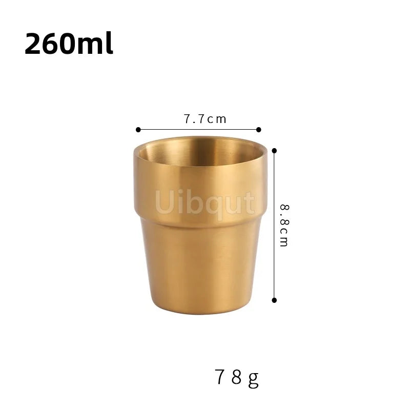 Double-Layer Stainless Steel Scald-Proof Tea & Coffee Mug – Hot Wine Cup Drinkware for Home, Restaurant & Kindergarten Use