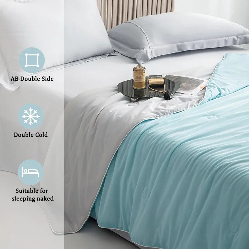 High-Quality Cooling Blanket – Smooth Air-Conditioning Comforter, Lightweight Summer Quilt with Double-Sided Cooling Fabric