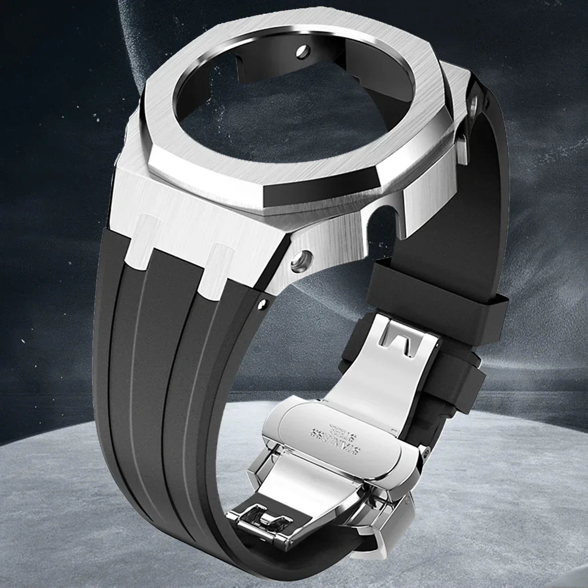 Gen4 Mod Kit for Casioak GA2100/2110 – Metal Bezel, Rubber Watch Case & Stainless Steel Strap