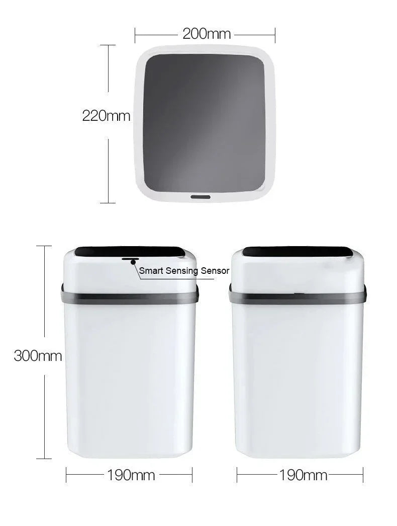 Smart Automatic Trash Can — Household Toilet & Bathroom Waste Basket with Lid, Motion Sensor 2025