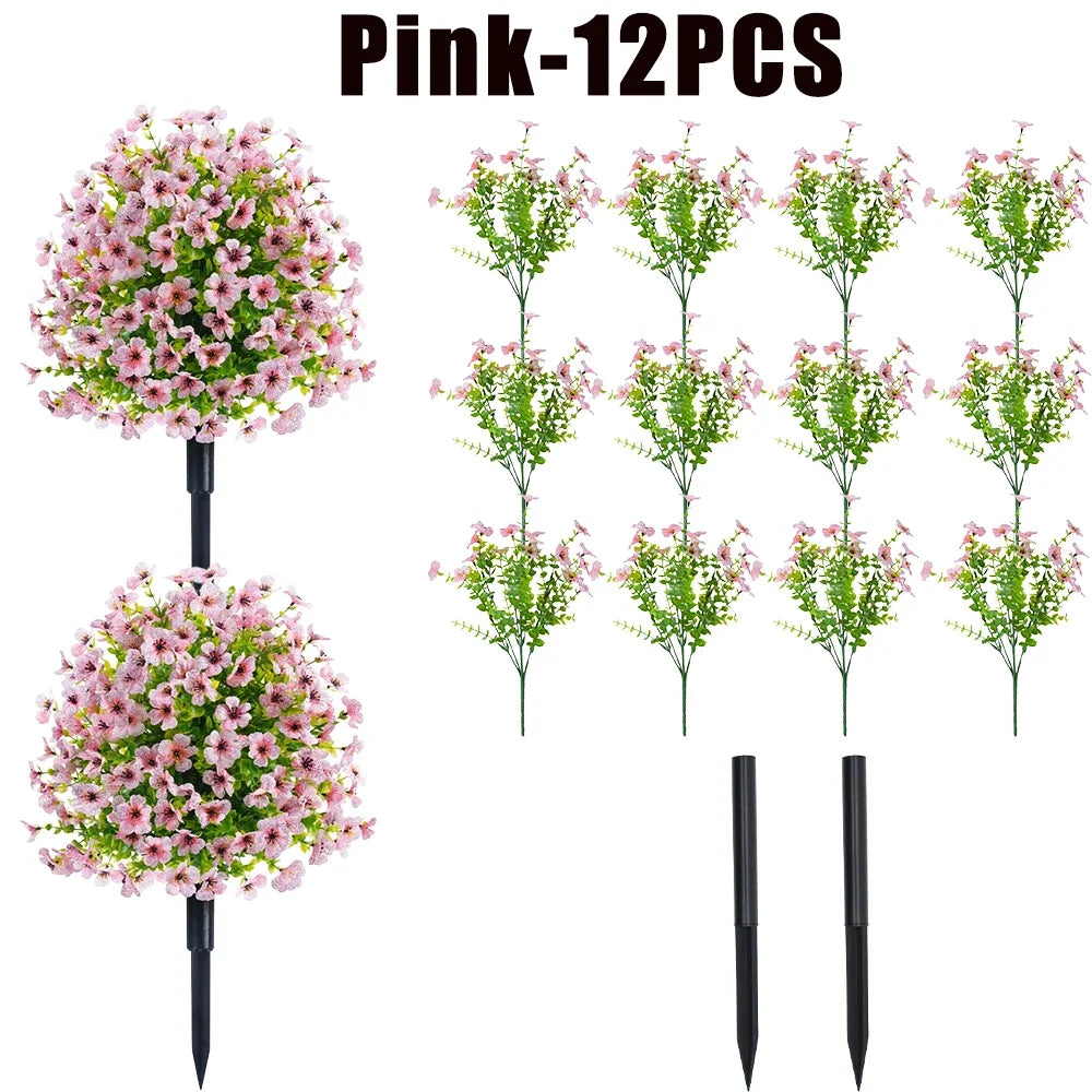 Artificial Eucalyptus Flowers - Faux Greenery Bouquet for Weddings, Home Decor & Vase Arrangements