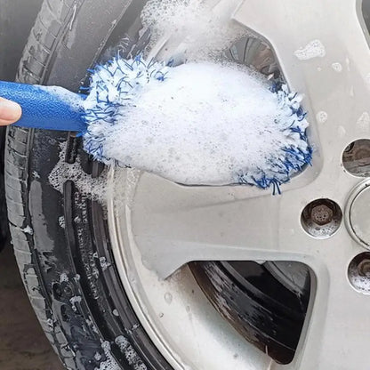 Car Wash Super Brush - Plush Premium Wheels Brush with Non-Slip Handle, Easy Cleaning for Rims, Spokes, Wheel Barrel, Car Accessories