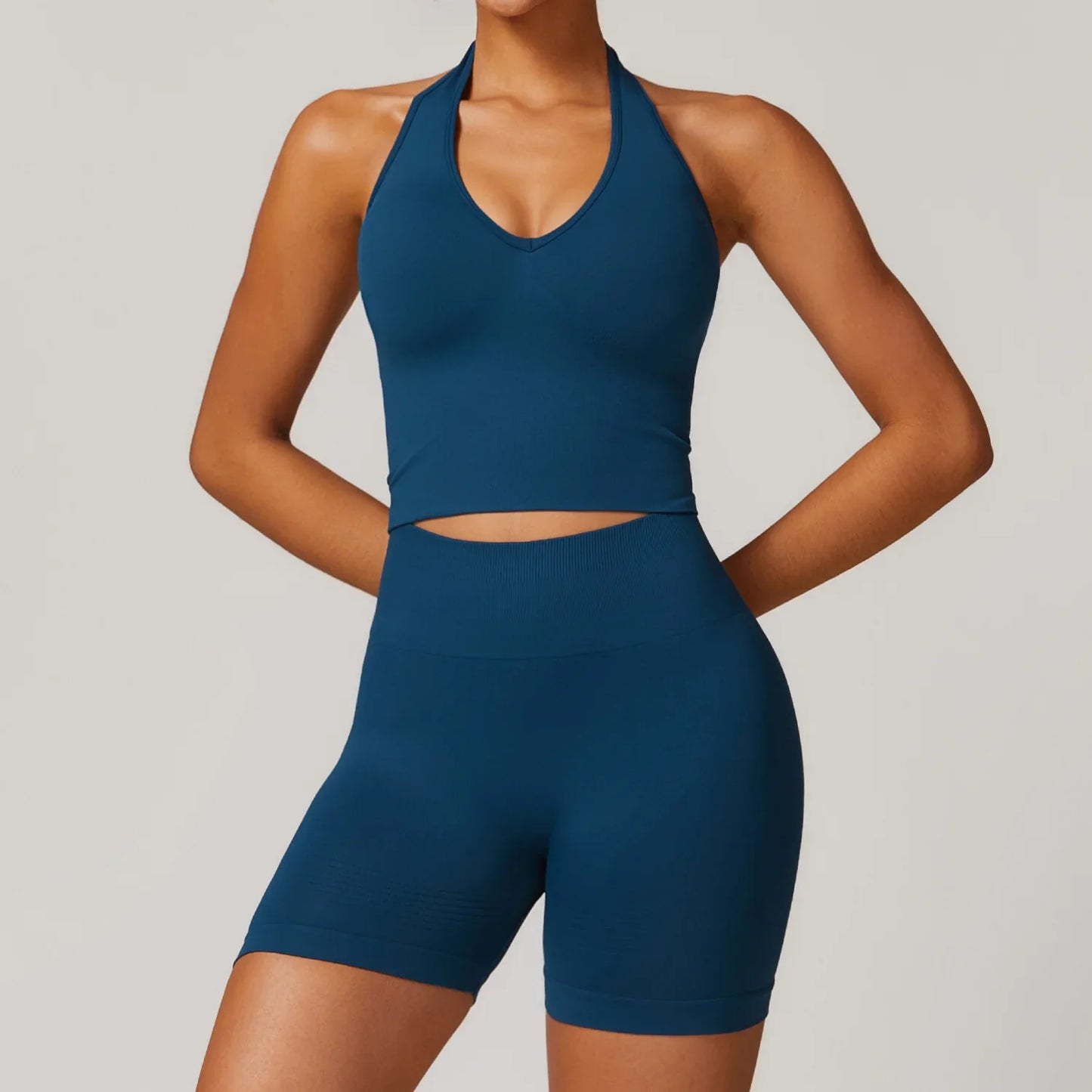Women’s Seamless 2/3 Piece Yoga Set – Fitness Workout Sportswear with Leggings, Sports Bra & Long Sleeve Gym Outfit