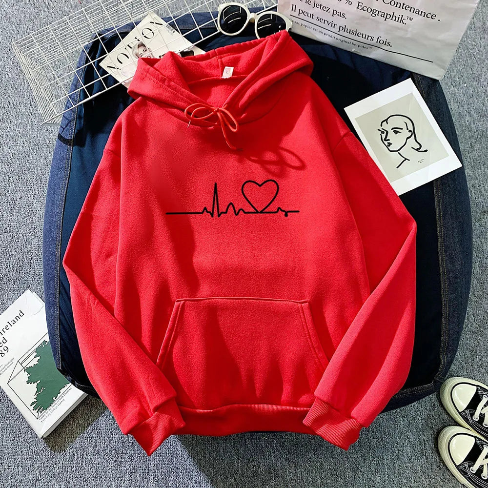 Women's Casual Print Loose Hoodie – Spring Long-Sleeve Harajuku Pullover Sweatshirt, Streetwear Style