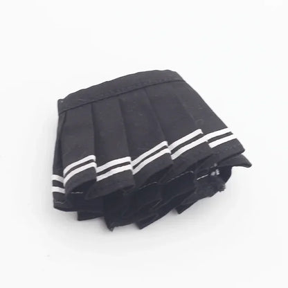 17cm Labubu Doll Clothes – Kpop EXO-Inspired Women’s Group Uniform Set with Skirt, Sweater & Colored Sunglasses