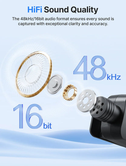 BOYA BY-V3 Wireless Lavalier Lapel Microphone – Noise-Cancelling Rechargeable Mic for iPhone, Android, Camera & Vlogging
