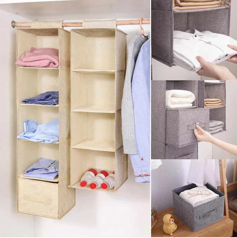 Hanging Cabinet Organizer for Underwear and Closet Storage — Wardrobe Rack Shelf Drawer Box