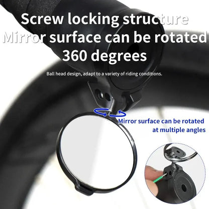 Rrskit Bicycle Handlebar Mirrors for MTB & Road Bikes - 360° Rotatable Bike Side Mirror for Convenience & Safety