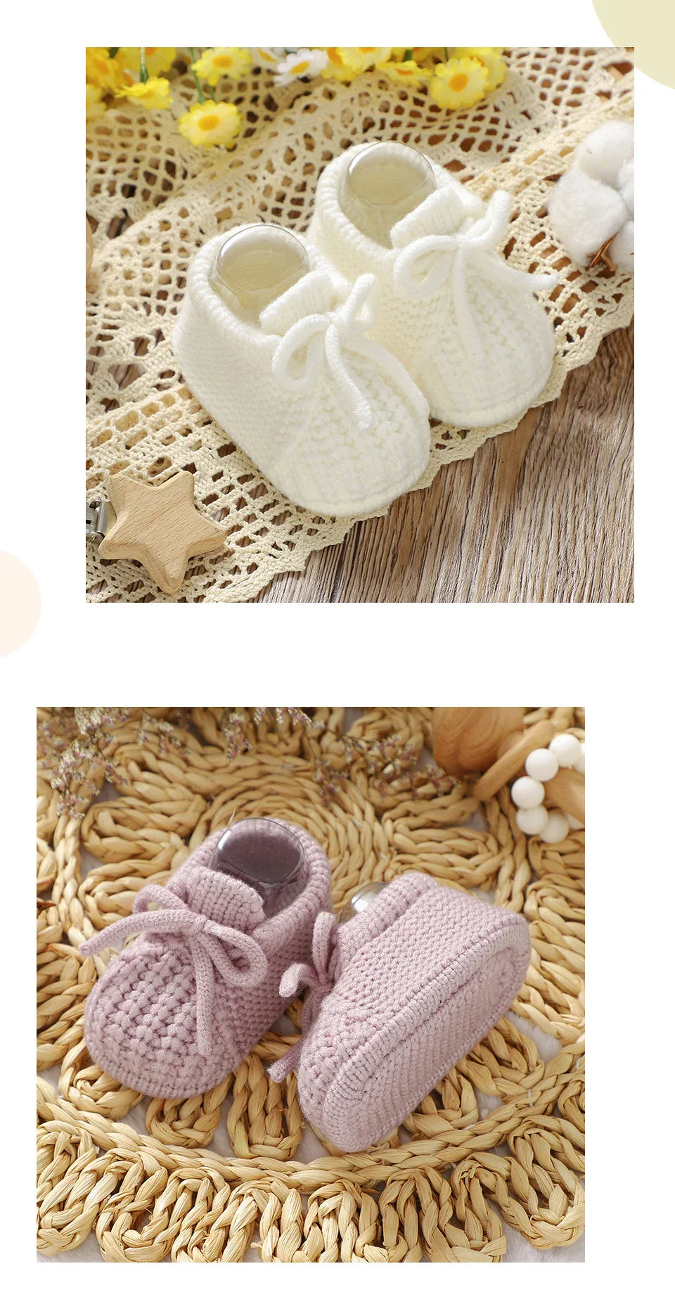 Newborn Baby Shoes — Knitted First Boots for Boys & Girls, Solid Toddler Bed Footwear 0-18M