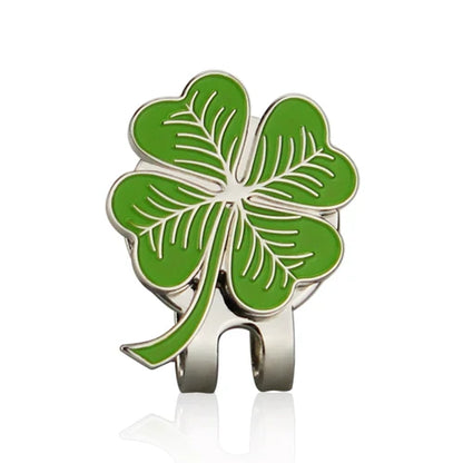 Golf Ball Marker with Hat Clip – Magnetic Alloy Marker, Tiger Putter Flog Glass & Lucky Clover Gift for Golfers