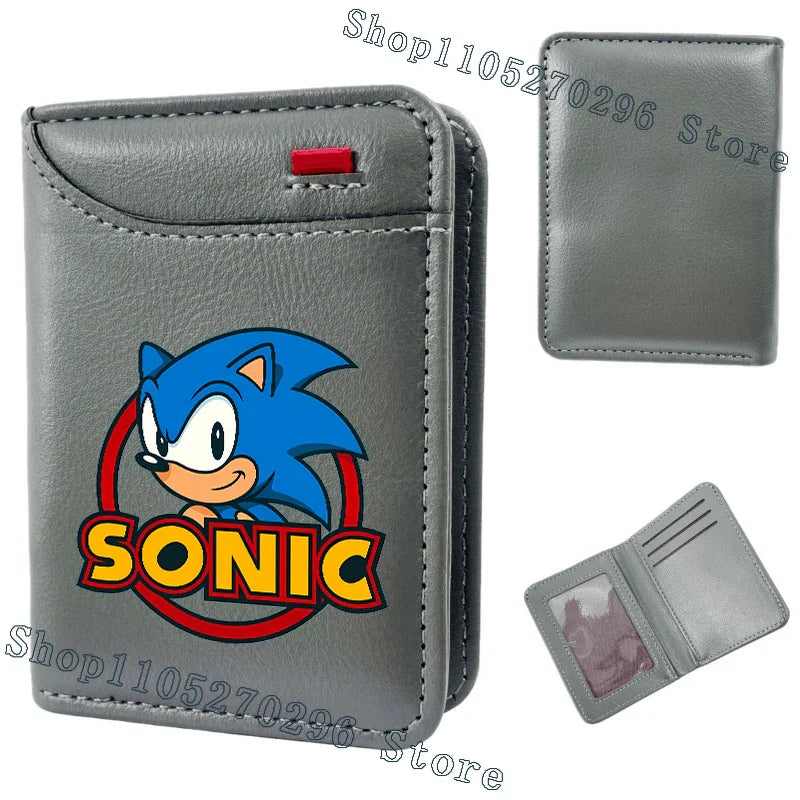 Sonic & Shadow Cartoon Wallet – Anime Multi-Card Vertical Holder, Portable Slim Card Pack, 2026 New Fashion Gift Wallet