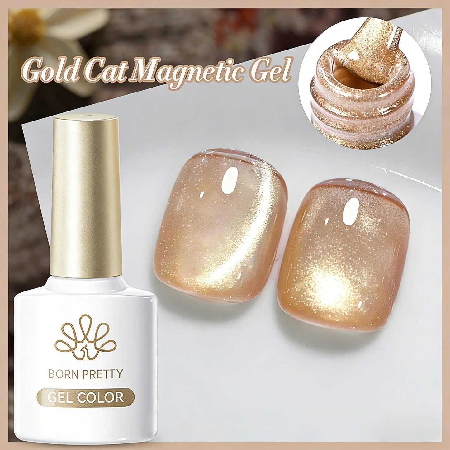 BORN PRETTY Cat Magnetic Gel Nail Polish 117 Colors 10ml Full Coverage Semi-Permanent Soak-Off Nail Varnish for Salon Manicure Glitter Cat Eye Nails