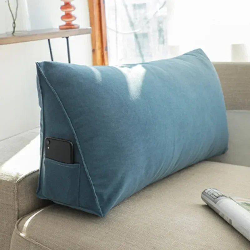 OTAUTAU Triangular Bed Backrest Cushion – Lumbar Support Lounger Pillow for Chair, Bed & Living Room Comfort Decor (KD034)