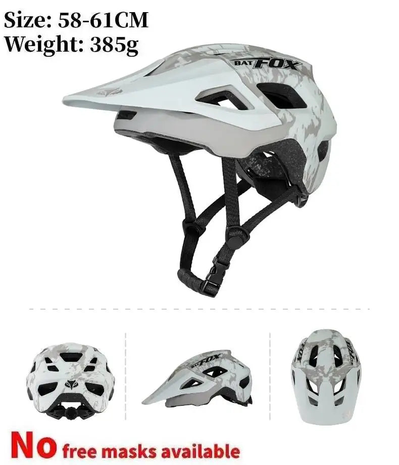 BATFOX Matte Black MTB Bike Helmet – Men's Mountain Bike Cycling Helmet Casco Ciclismo