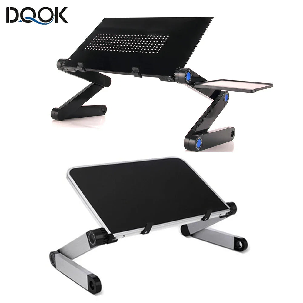 Adjustable Aluminum Laptop Desk Stand – Portable Ergonomic Lapdesk with Mouse Pad for Bed, Sofa & TV Use
