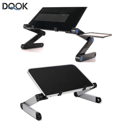 Adjustable Aluminum Laptop Desk Stand – Portable Ergonomic Lapdesk with Mouse Pad for Bed, Sofa & TV Use