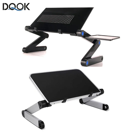Adjustable Aluminum Laptop Desk Stand – Portable Ergonomic Lapdesk with Mouse Pad for Bed, Sofa & TV Use