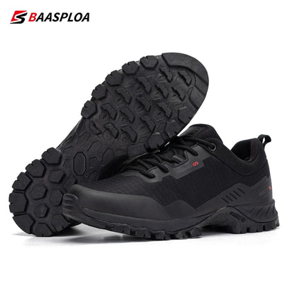 Baasploa Men's Waterproof Hiking Shoes – Anti-Skid, Wear-Resistant Outdoor Sneakers for Travel & Sports