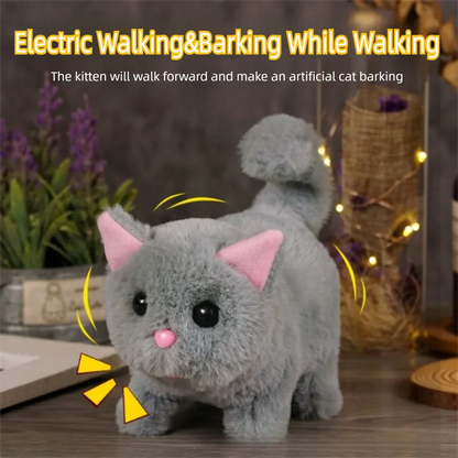 Simulated Robot Kitten Plush Toy - Interactive Walking & Wagging Electric Pet for Kids