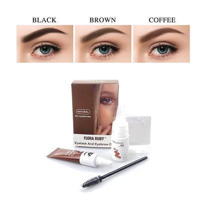 15-Minute Fast Henna Eyelash & Eyebrow Dye Tint Kit – Professional Easy Dye Gel in Brown & Black for Perfect Eyebrows
