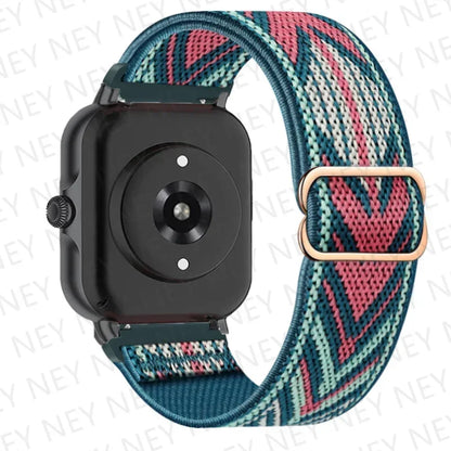 Nylon Elastic Watch Band for Amazfit GTS/GTR 4-3-2, Stratos & Bip Series – Bohemian Shiny Adjustable 20mm/22mm Strap