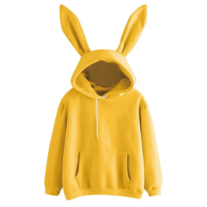 Women's Rabbit Hooded Hoodie - Harajuku Loose Casual Autumn Winter Coat