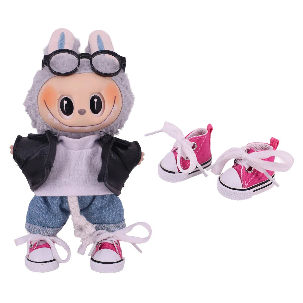 3.8cm Doll Shoes for 17cm Labubu Plush Doll – Accessories Gift for Girls