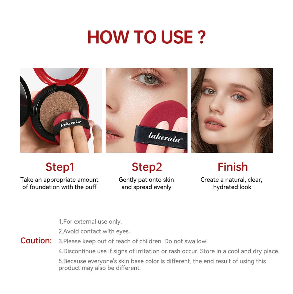 Sunscreen Cushion Foundation – Full Coverage, Waterproof & Long-Lasting Concealer Makeup
