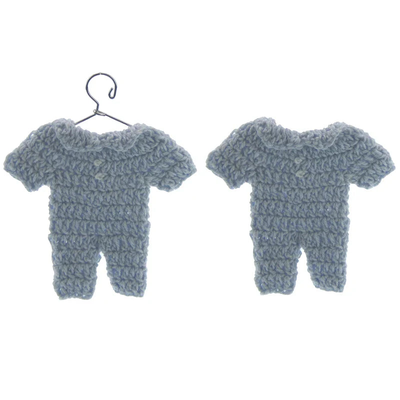 12-Piece Handmade Mini Crochet Baby Clothes – 7.6cm Favors & Decorations for Baby Shower, Baptism, Craft Party