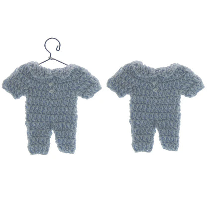 12-Piece Handmade Mini Crochet Baby Clothes – 7.6cm Favors & Decorations for Baby Shower, Baptism, Craft Party