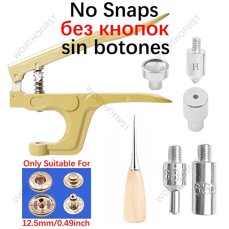 Metal Snap Fasteners Button Kit with Installation Pliers – Sewing Accessories for Jackets, Clothing & Leather Craft
