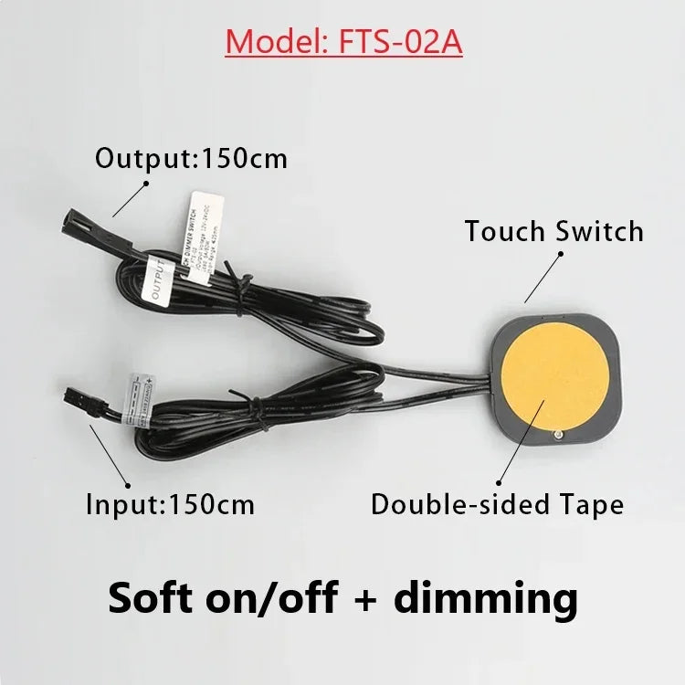 40mm Penetrating Touch Sensor Switch – 12V/24V 60W Induction LED Switch for Wood, Stone & Plastic Boards