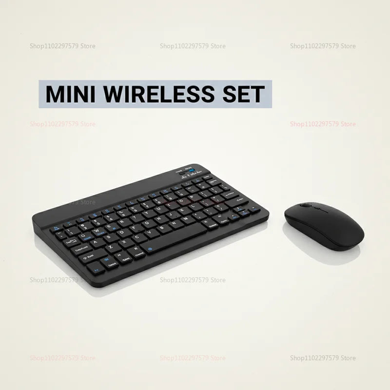 Mini Wireless Bluetooth Keyboard & Mouse Combo – Slim Portable Travel Set for iPad, iPhone, Android Tablets & Phones