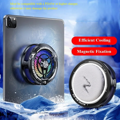 FS12 45W Semiconductor Tablet & Phone Cooler – Magnetic RGB Gaming Cooling Fan for Tablets, iPads & Smartphones with Powerful Heat Dissipation
