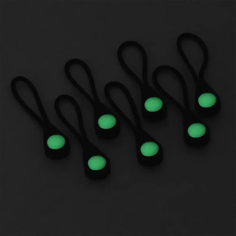 10PCS Luminous Zipper Pullers — Glow-in-the-Dark Zipper Heads for Camping, Hiking, Coats, Tents & Backpacks