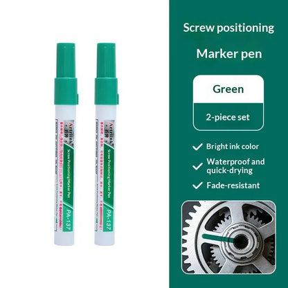 Screw Positioning Marker Pen - Waterproof Quick-Drying Permanent Marking Pen for Automotive & Mechanical Assembly