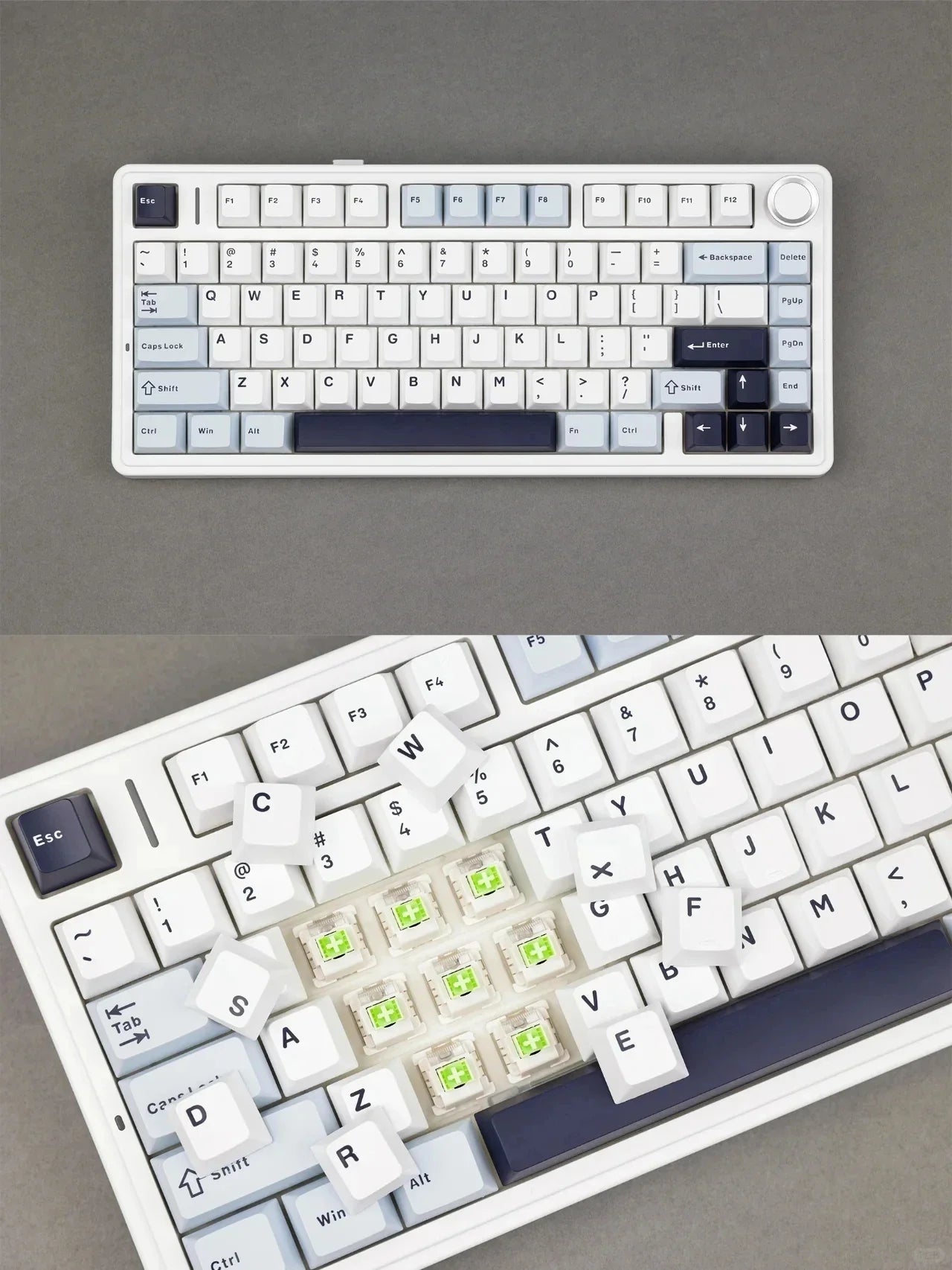 AULA F75 75% Mechanical Gaming Keyboard – 2.4G Wireless, Bluetooth, Wired, RGB, OEM Profile, Gasket Structure