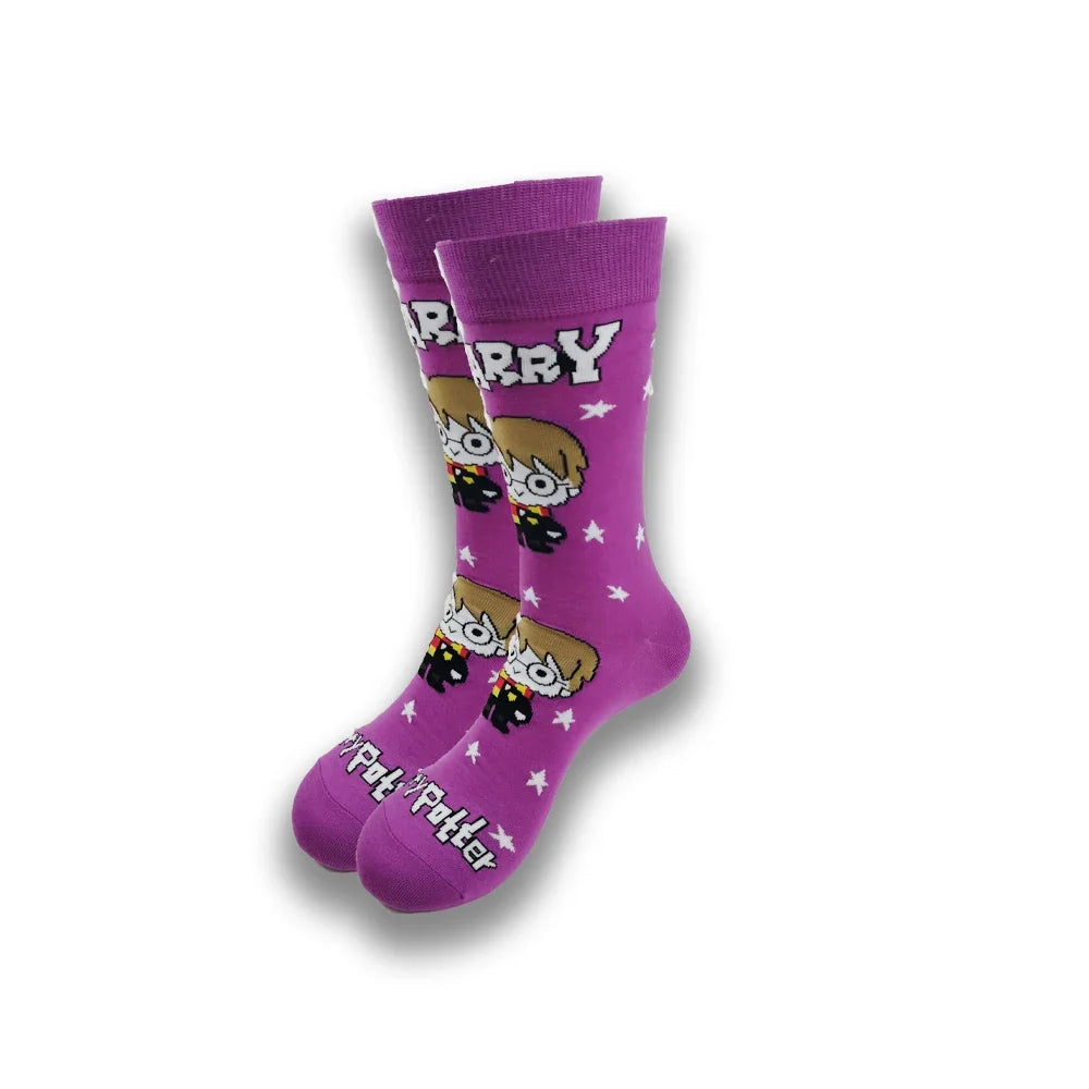 Spring and Autumn Cartoon Movie Character Socks for Men & Women – Funny Fashion High Quality Crew Tube Socks, Unisex Casual Cotton Socks
