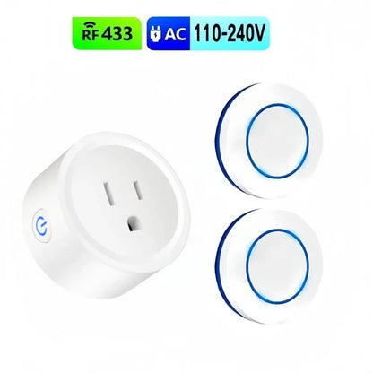 433MHz Wireless Remote Control Power Outlet Plug 15A 3000W – US Standard RF Socket for Lights, Fans & Home Appliances