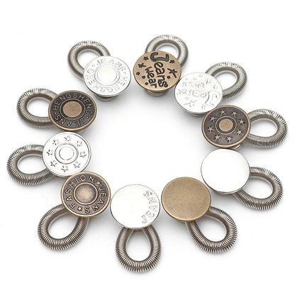 Detachable Jeans Waist Adjustment Buckle: Metal Button Extender Set for DIY Pants - Free Sewing Waist Extenders Buttons (1/4/8pcs)