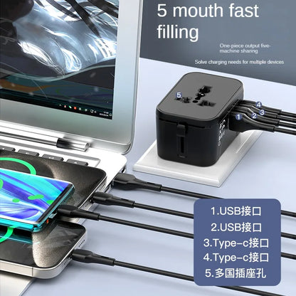 GaN Fast Charger Adapter — Multi-Port Global Travel Converter for Worldwide Use