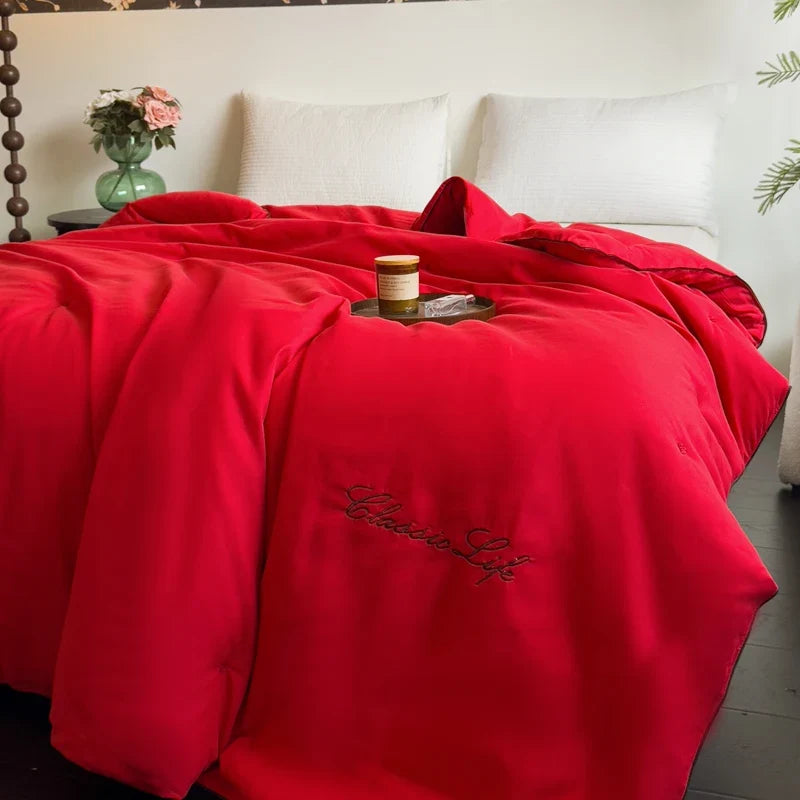 CARA CARLE 100% Natural Mulberry Silk Comforter - Luxury Warm Duvet Filler Blanket For King Queen Twin Single Couple Beds