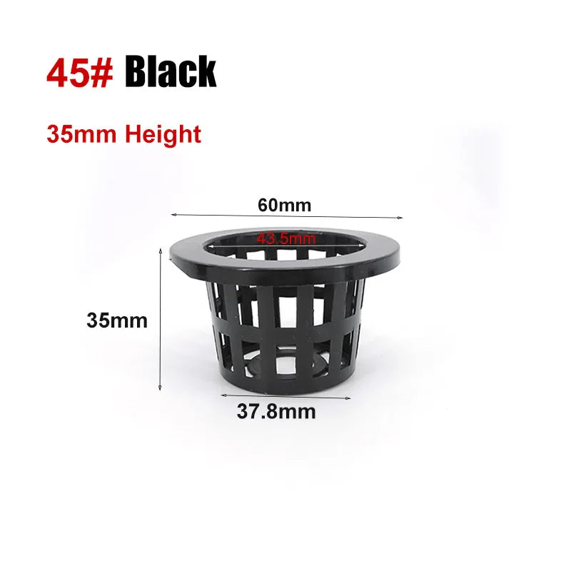 50pcs Hydroponic Mesh Net Baskets — Soilless Plant Nursery Cups for Veggie & Clone Growth