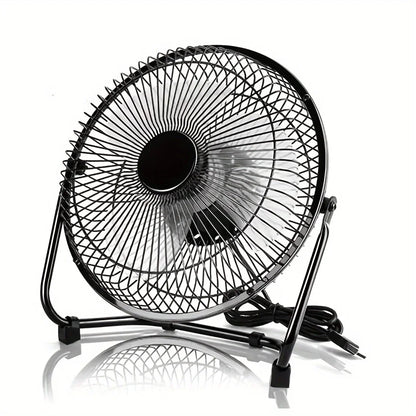 4/6/8 Inch Desktop Portable USB Electric Fan – 2-Speed Adjustable Mini Desk Fan with 4 Blades & 360° Rotation for Strong Airflow