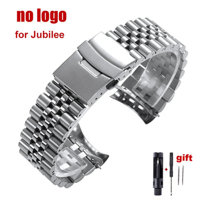 Curved End Stainless Steel Men’s Watch Band for Seiko 5 SKX007/SKX009 – 18mm/20mm/22mm Sport Jubilee Oyster Replacement Strap