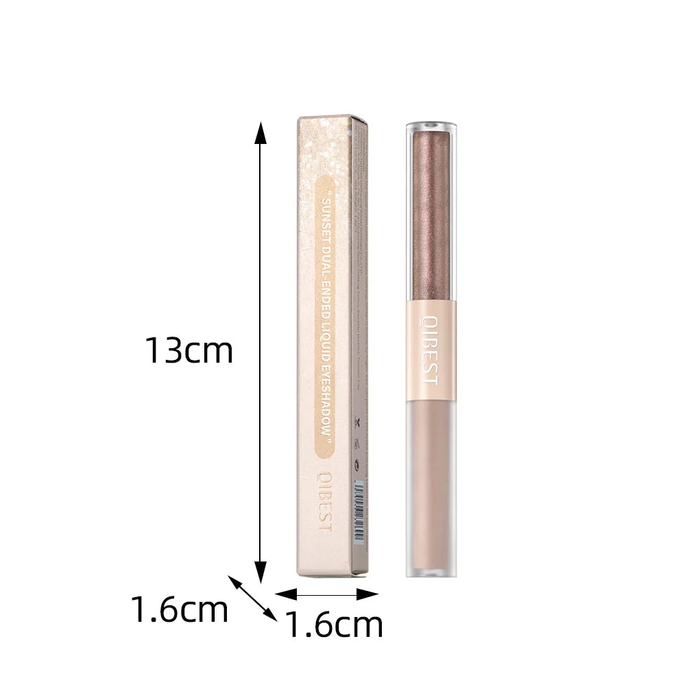 QIBEST Double-Head Glitter Liquid Eyeshadow – Contour Blush, Shimmer & Matte Pigment for Natural Cheek & Eye Makeup