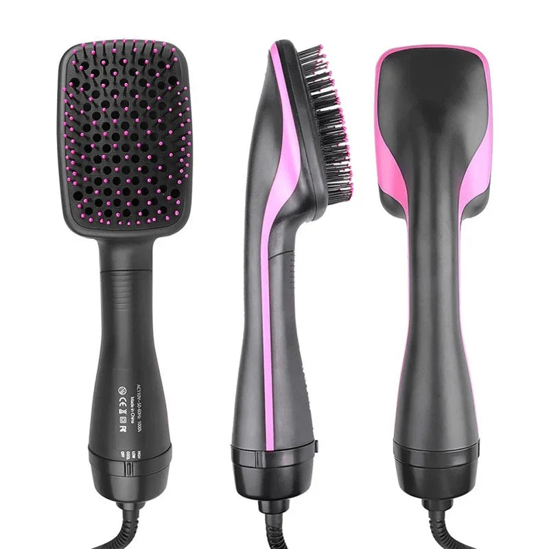 One-Step Negative Ion Hair Dryer Brush - Hot Air Comb for Curling, Straightening & Wet-Dry Styling