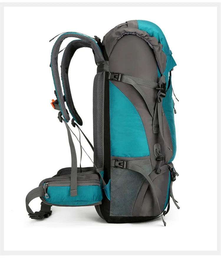 70L Nylon Camping Backpack with Rain Cover — Outdoor Hiking, Mountaineering & Travel Daypack for Men